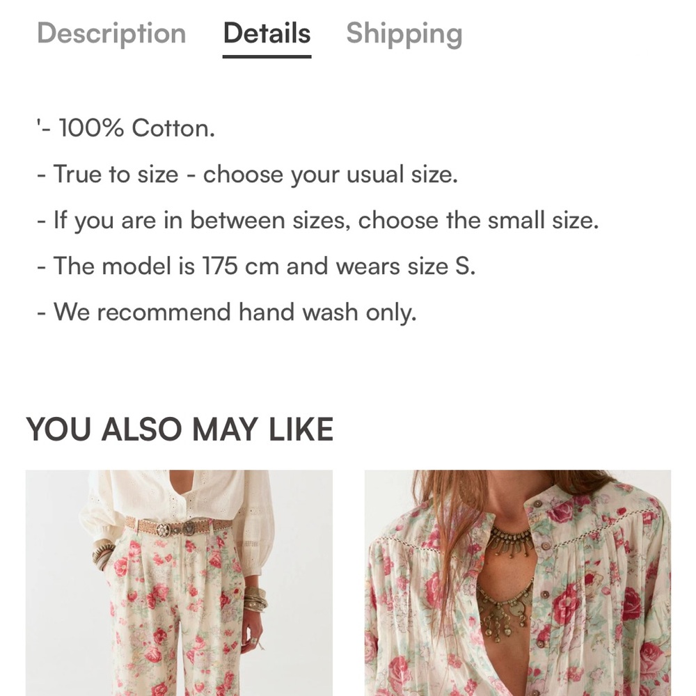 NWT Maison Hotel Georgia Blouse in Candy Roses Floral Shirt - M - Picture 7 of 10